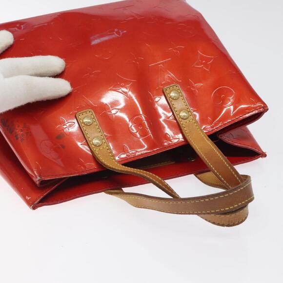 LOUIS VUITTON Monogram Vernis Reade PM Hand Bag Red Rouge M91088 - Picture 6 of 12